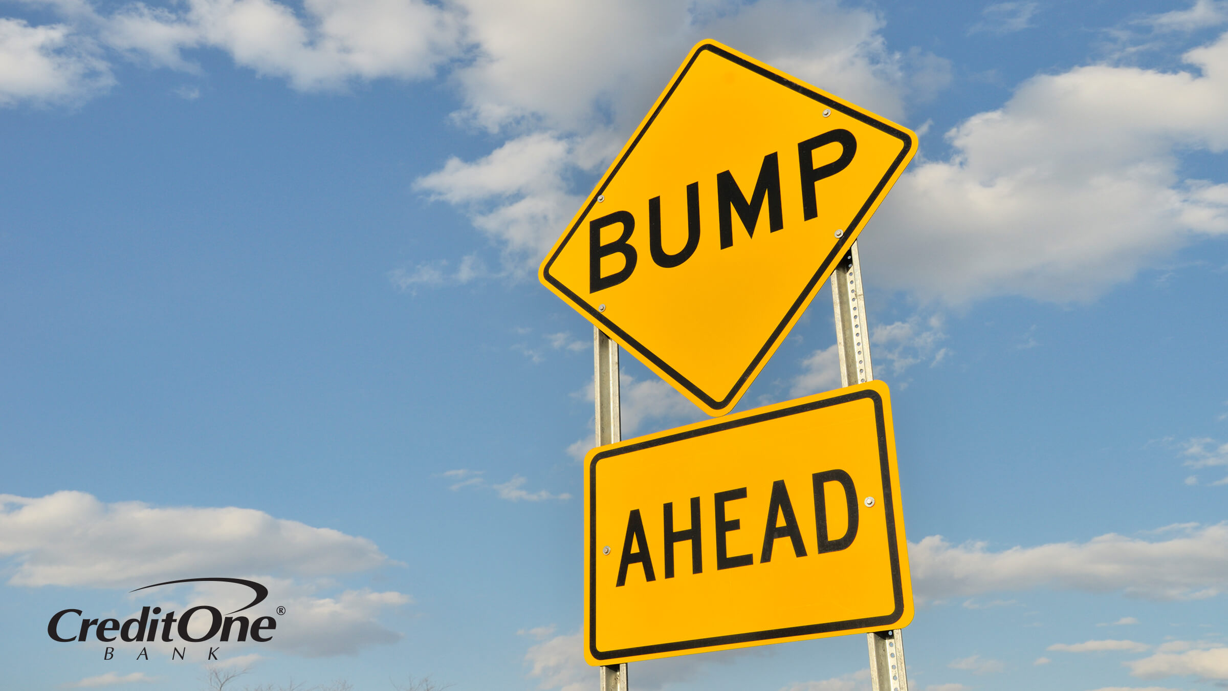 A street sign indicates “Bump Ahead” to represent how a bump-up CD works.